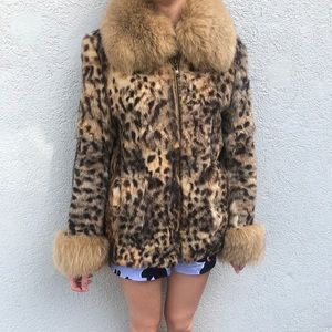 100% real fur jacket Rabbit body and fox collar